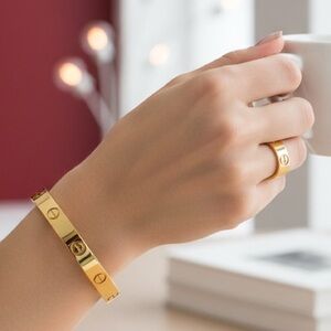 Gold Plated Bangle Bracelet Get Ring FREE Set